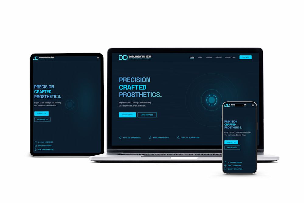Digital Innovations Design brand system and website mockups