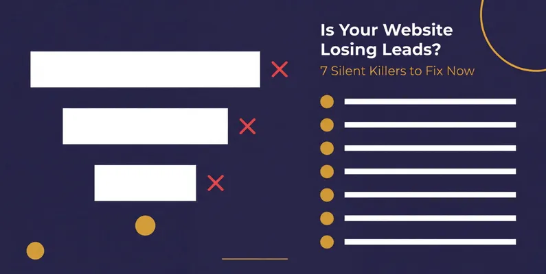 Illustration showing website visitors leaving without converting to leads