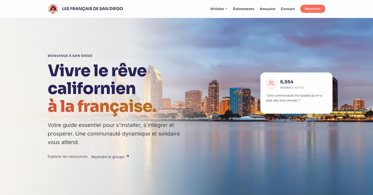 Les Français de San Diego website redesign