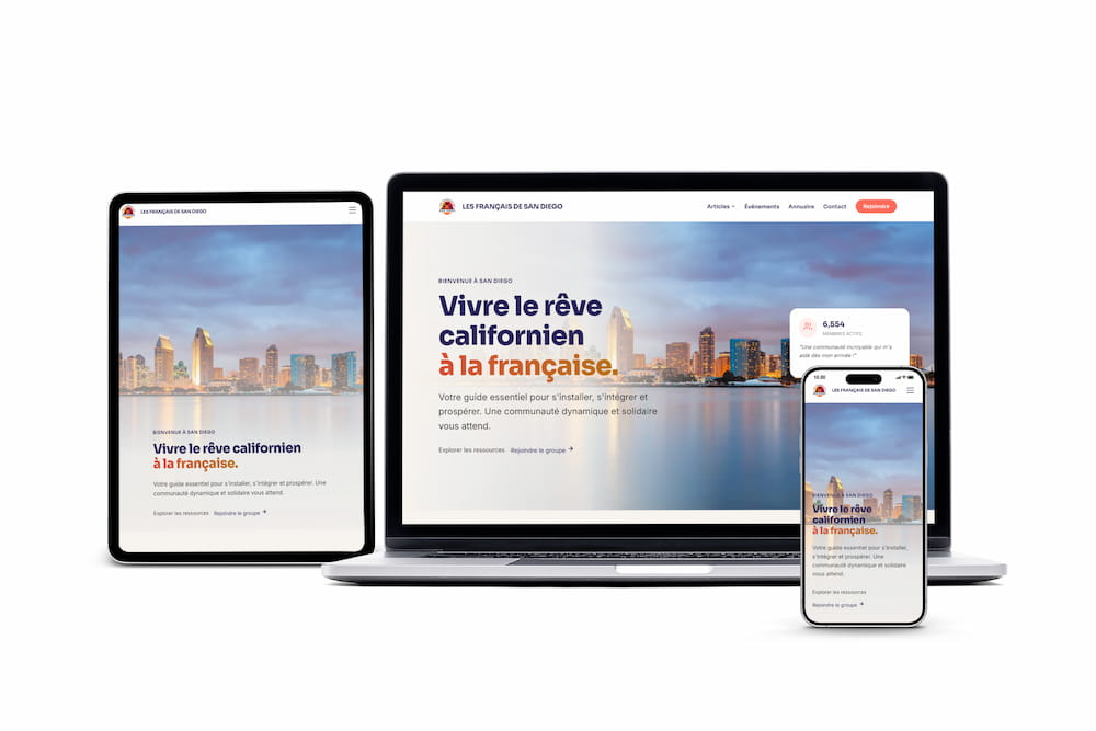 Les Français de San Diego website redesign