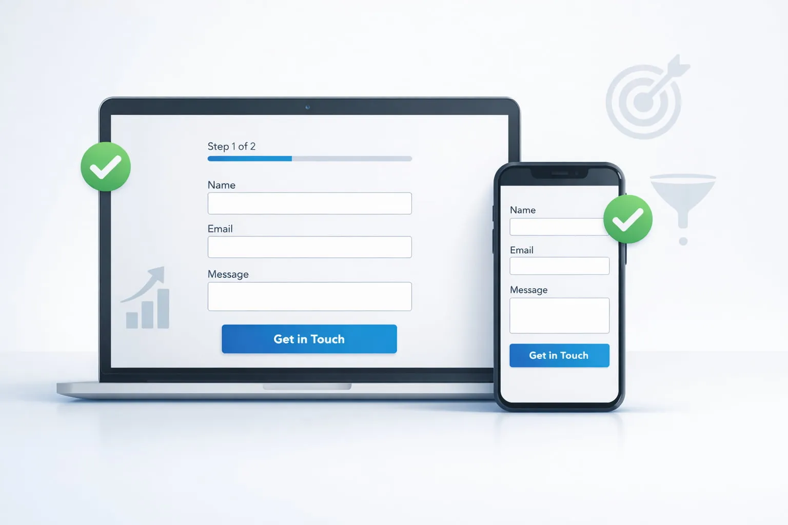 A simple contact form on a modern website