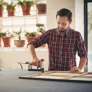 small business owner man DIY work