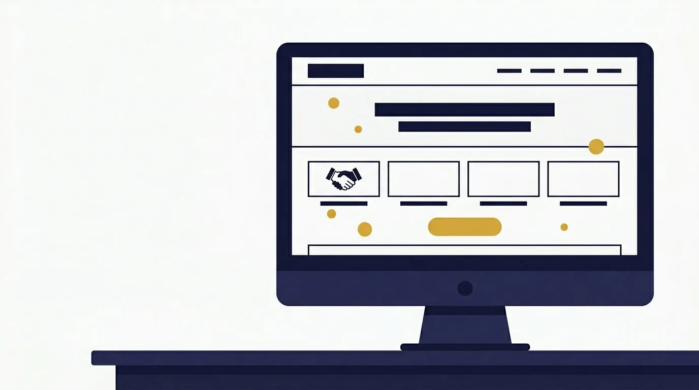 Site web B2B professionnel sur plusieurs appareils montrant les signaux de confiance