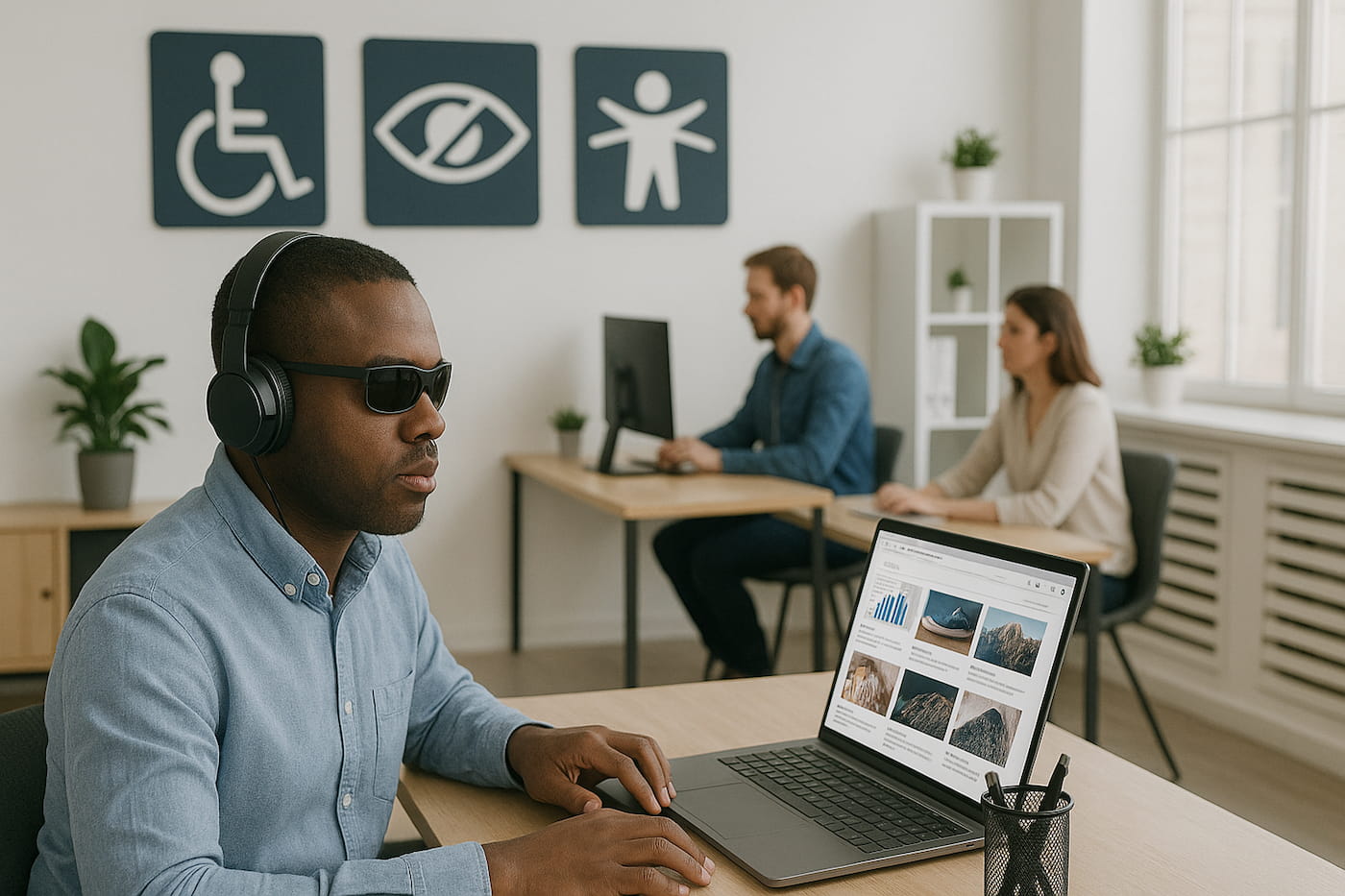 Person using assistive technology to navigate a website